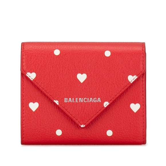 Authentic Balenciaga Women’s Papier Hearts Mini Wallet - Picture 1 of 9